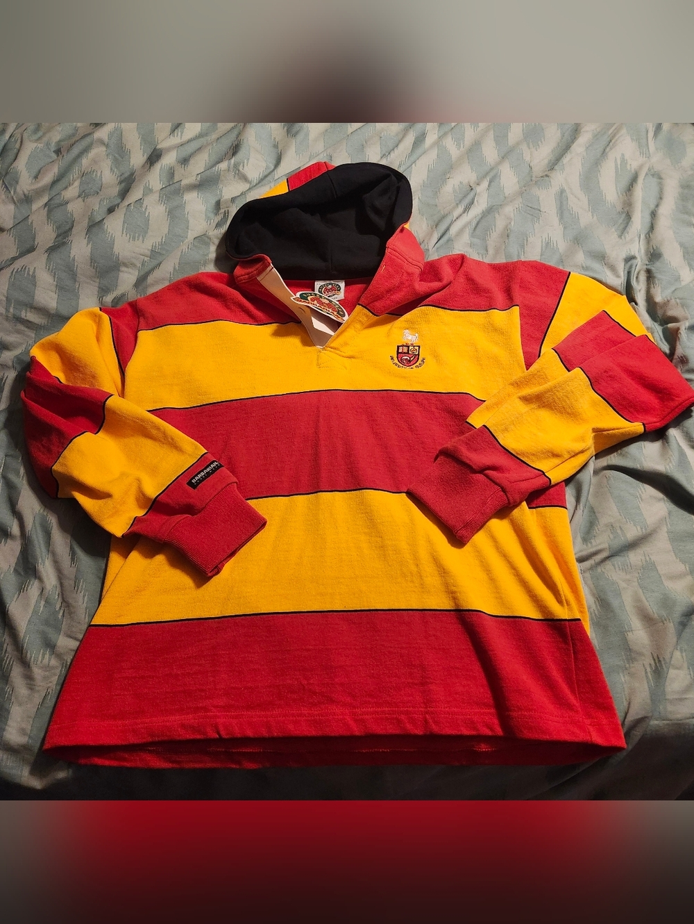 NWT Barbarian Rugby Red Yellow University of Guelph Hoodie Men's Size 2XL